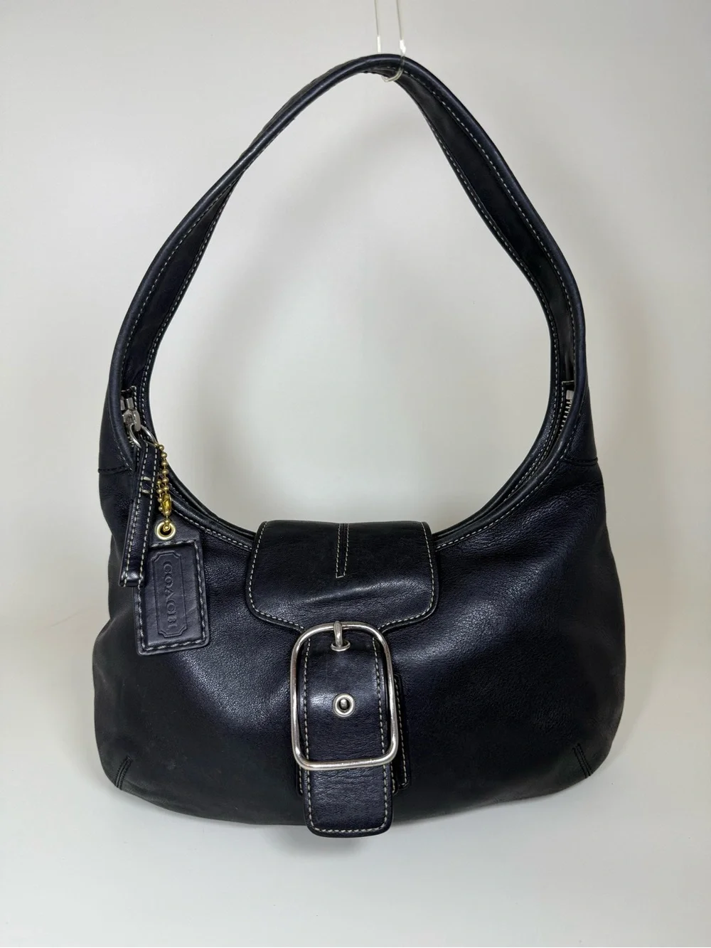 Coach 9282 Black Leather Soho Ergo Buckle Hobo Shoulder Bag Y2K